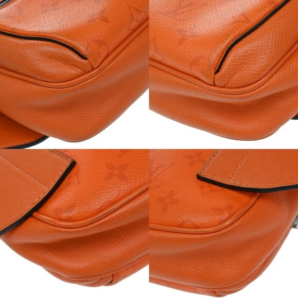 LOUIS VUITTON LV Logo Body Belt Bum Bag Taigarama Leather Orange 958-082725 - Picture 7 of 15